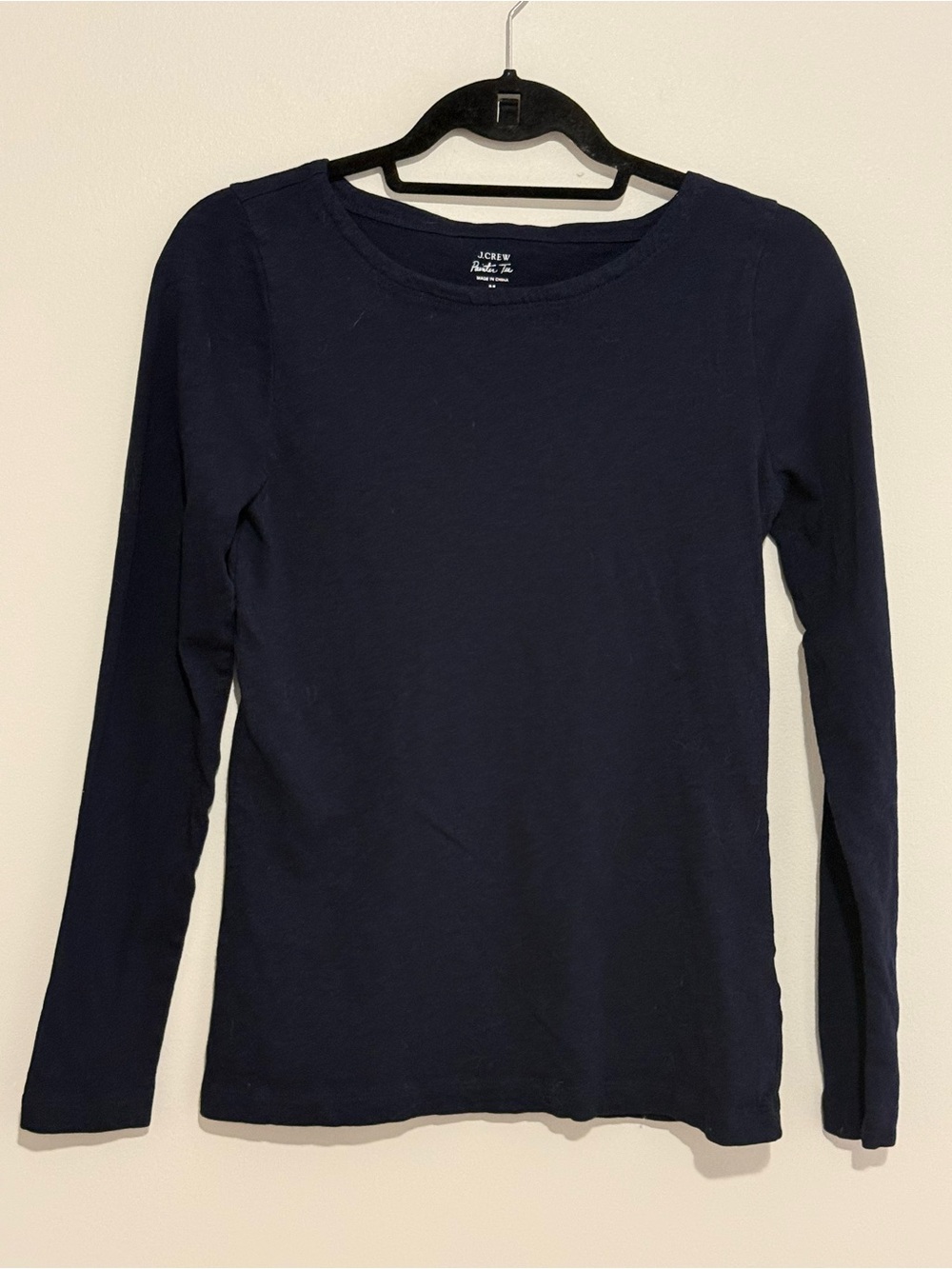 J.Crew Painter Tee Navy Blue Long Sleeve Crewneck T-Shirt Classic Basic - Medium - Picture 3 of 5